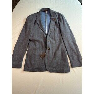 Robert Talbott Blazer Jacket Large Marin Gray 2 Button Purple 42R Stretch